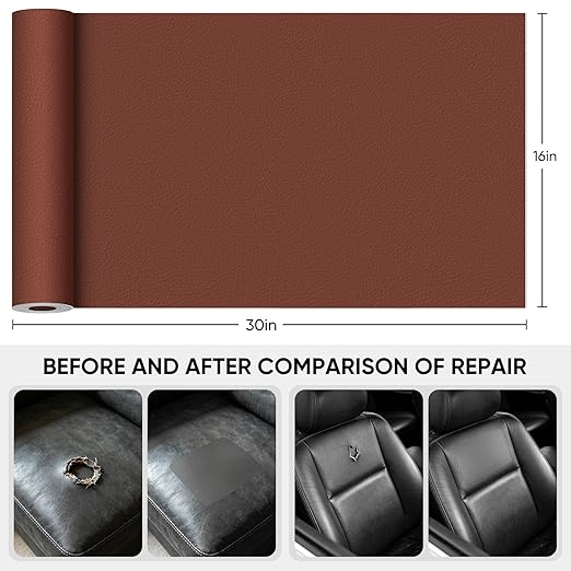Leather Repair Tape, 16 x 30 Inches Self Adhesive Leather Repair Patch，Leather