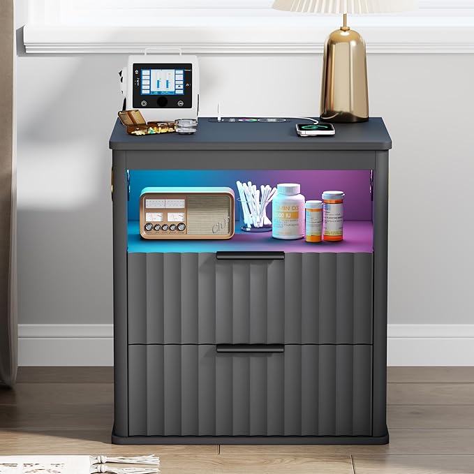 WOOVIVS Modern Nightstand Set of 2