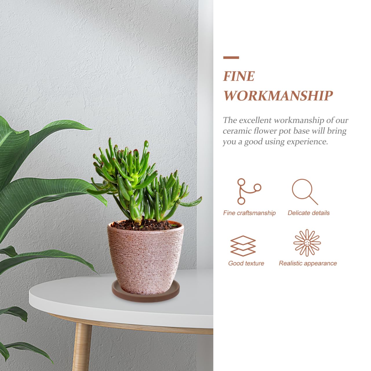 BESPORTBLE Purple Clay Flower Pot Tray - 4.72 Inch Round Ceramic Plant Saucer for Indoor and Outdoor Use Durable Water Catcher for Potted Plants