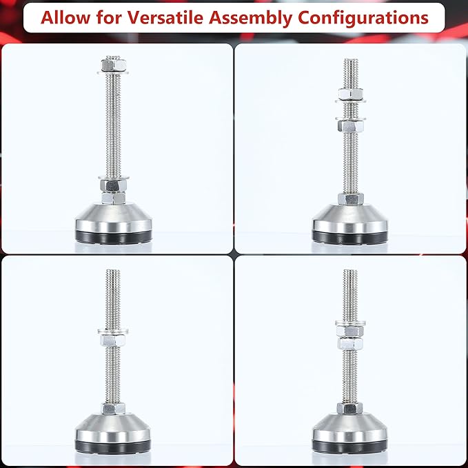Heavy Duty 2400 lb Capacity Stainless Steel Adjustable Leveling Feet