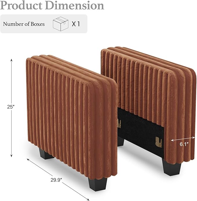 Belffin Plush Corduroy Modular Sectional Sofa Armrest Part Module