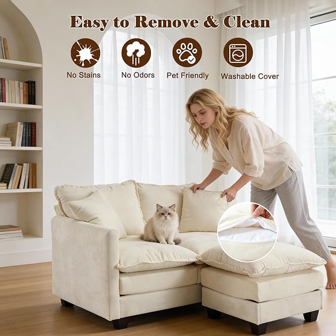 Loveseat Sofa with Ottoman