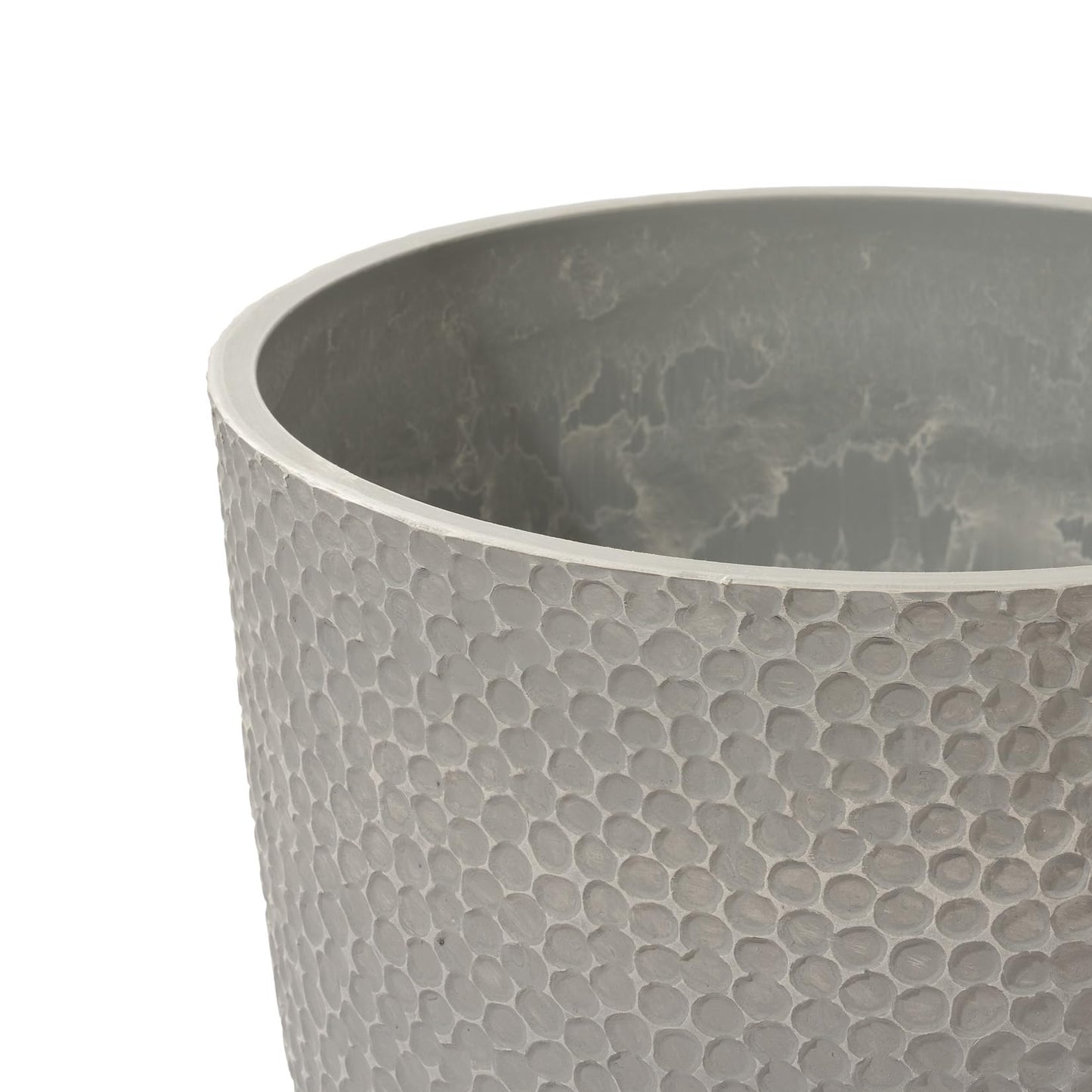 LA JOLIE MUSE 20 inch Tall Planters Set of 2, Tall Round Planters for Outdoor Plants, Grey Flower Pots for Front Door,Patio and Deck,Honeycomb.