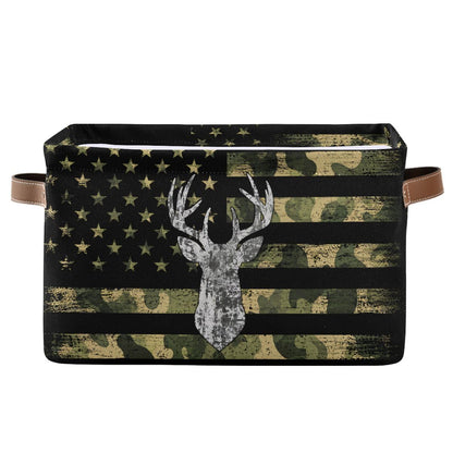 Camo Hunting Rectangular Storage Basket Organizer Bin Shelf Baskets For Clothes Gifts For Home Office Dorm