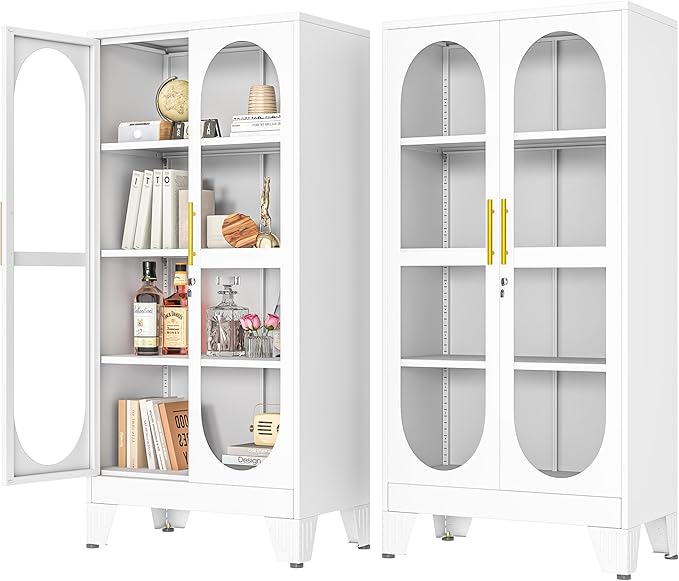 PAOFIN 61" H Locking Display Cabinet