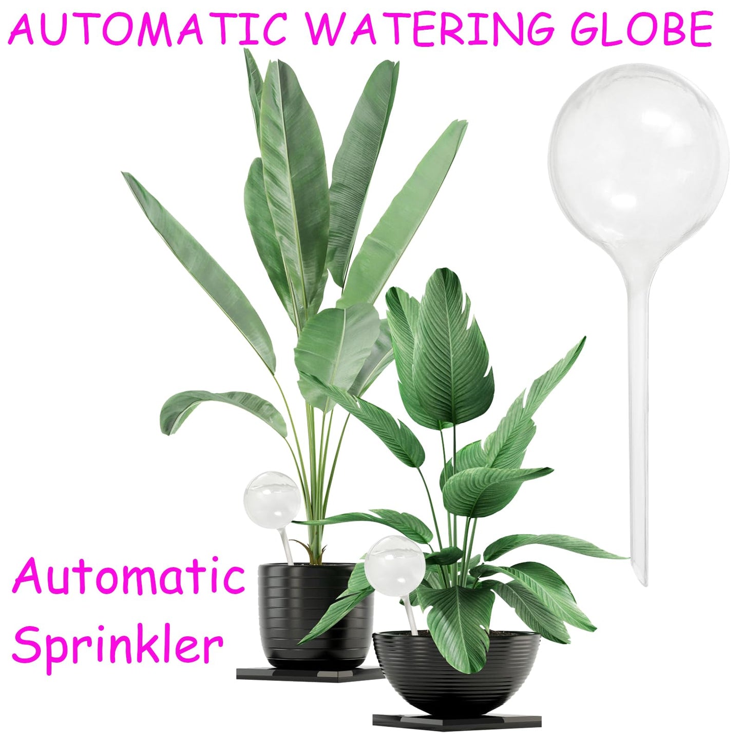 Jgalnim 10 PCS Large Clear Plastic Watering Globes,Plant Self-Watering Bulbs,Flower Automatic Water Device,Garden Waterer for Plant Indoor Outdoor Plants Flowers