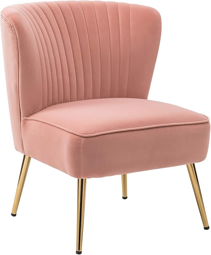 HULALA HOME Velvet Accent Chair, Modern Upholstered Cute Side Chair