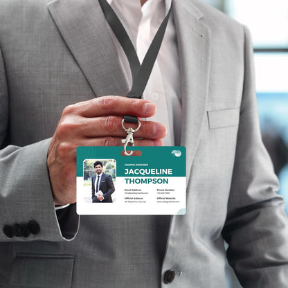 Custom Id Badge Custom Id Card Identification Badges Customizable Personalized Name Badge Customize Name Tag Photo Logo Employee Work Office Volunteer Customized Personal (Vertical-6)