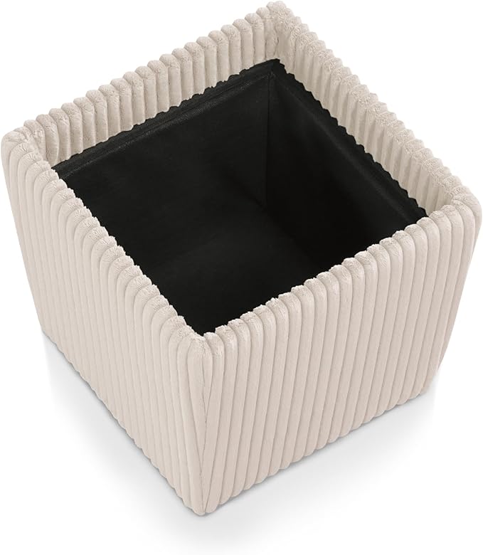 Furniture of America Lennox Modern Chenille 17-inch Square Storage Ottoman
