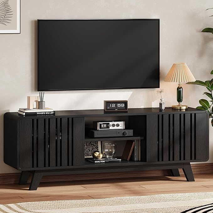 ONBRILL 63-Inch TV Stand for TVs up to 75 Inch, Mid-Century Modern Television