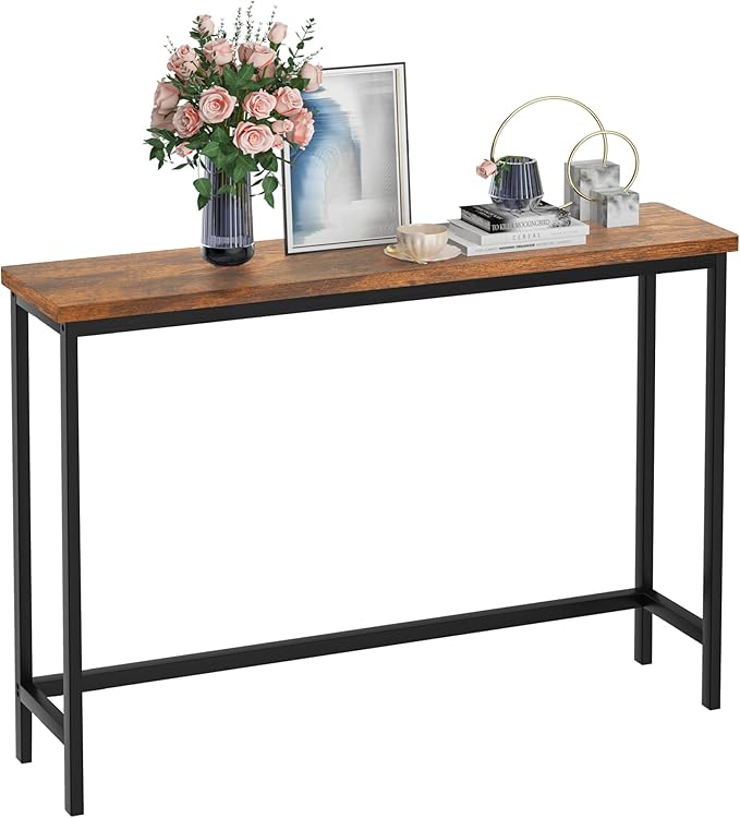 VASMIA Console Table, Entryway Table, Narrow Sofa Table, Living Room, Rustic