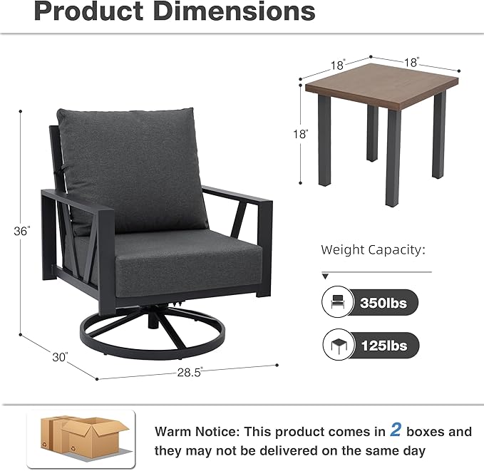 Outdoor Patio Swivel Rocking Chairs Set, Patio Porch Furniture