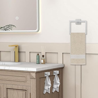 JOPOFI 5 Piece Bathroom Towel Bar Set - Thicken Stainless Steel Bath Towel Holder, 23.6 Inch Towel Racks for Bathroom Wall Mounted, Bathroom Hardware Accessories Set - Brushed Nickel