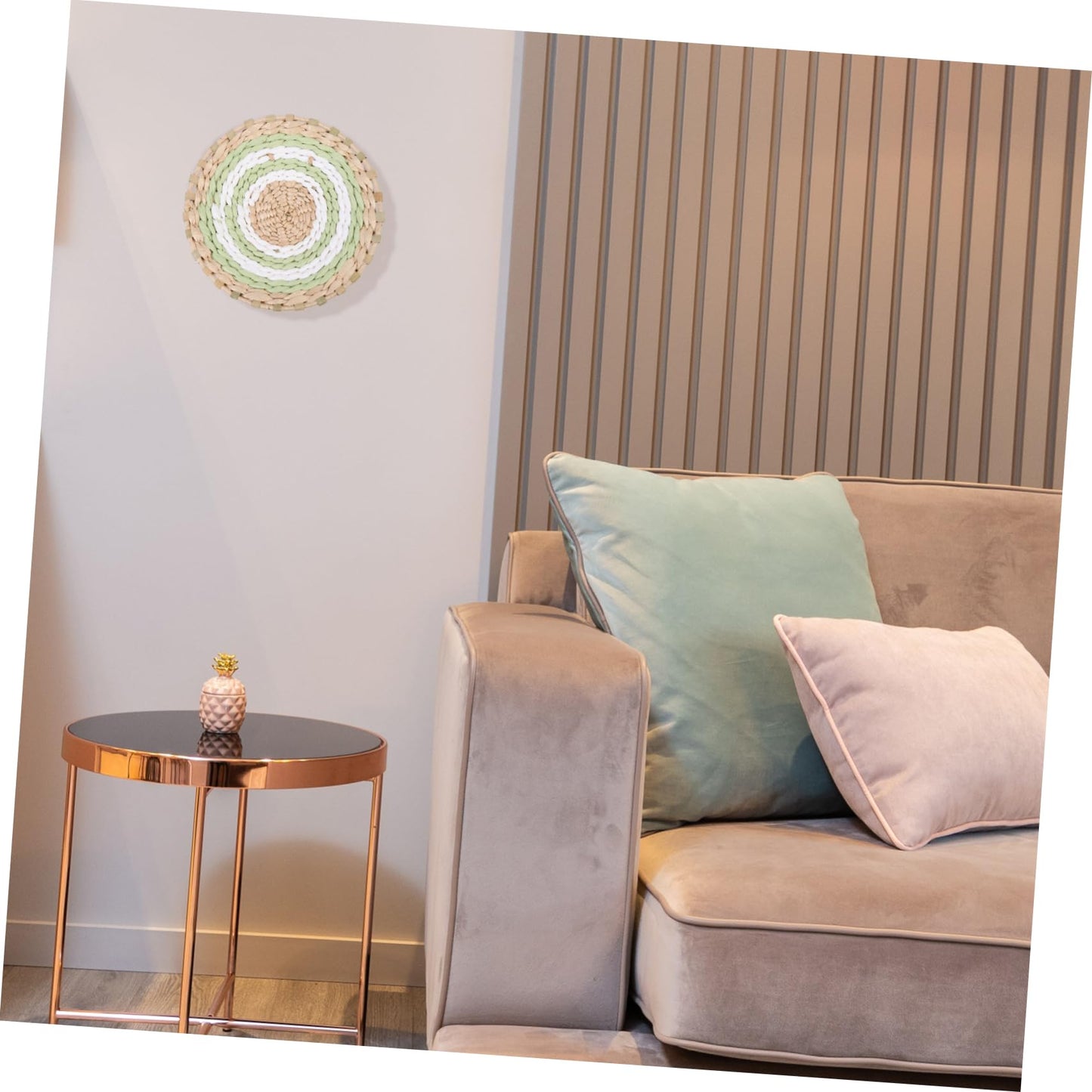BESTOYARD Nordic Style Straw Wall Decoration 7.79 Inch Woven Hanging Pendant Boho Jute Wall Art for Bedroom Kitchen Home Decor