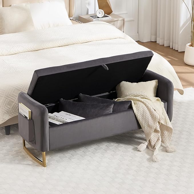 48" End of Bed Bench, Modern Storage Benches
