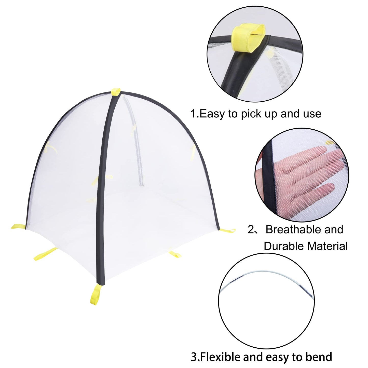 PURPLE STAR 1N 35 x35 x 39 Inch Insect Barrier Plant Tent Cover-Insect Bird Barrier Netting Mesh-Bug Guard Cover with Stakes for Protect Plants Fruits from Insect Bird Eating (1, L)