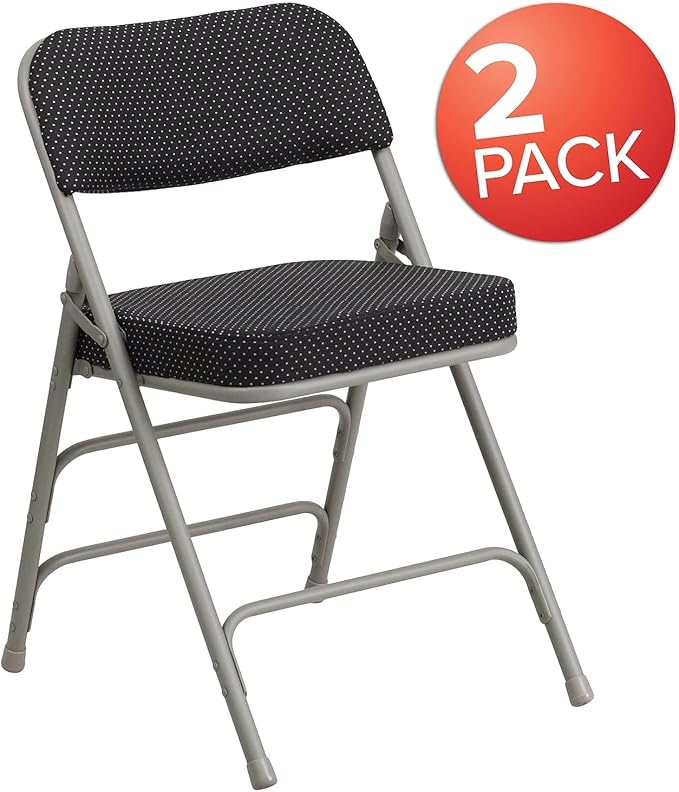 Flash Furniture 2 Pack HERCULES Series Premium Curved Triple Braced & Double