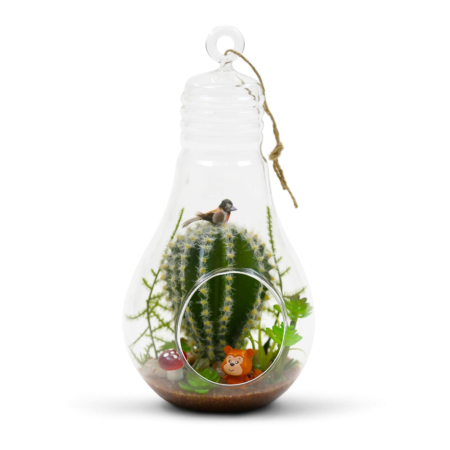 WGV Hanging Glass Plant Terrarium, Width 4.25", Height 8.25", Bulb DIY Air Succulent Planter Clear Tea Light Votive Candle Holder, Wedding Event Office Home Outdoor Decor, 1 Piece