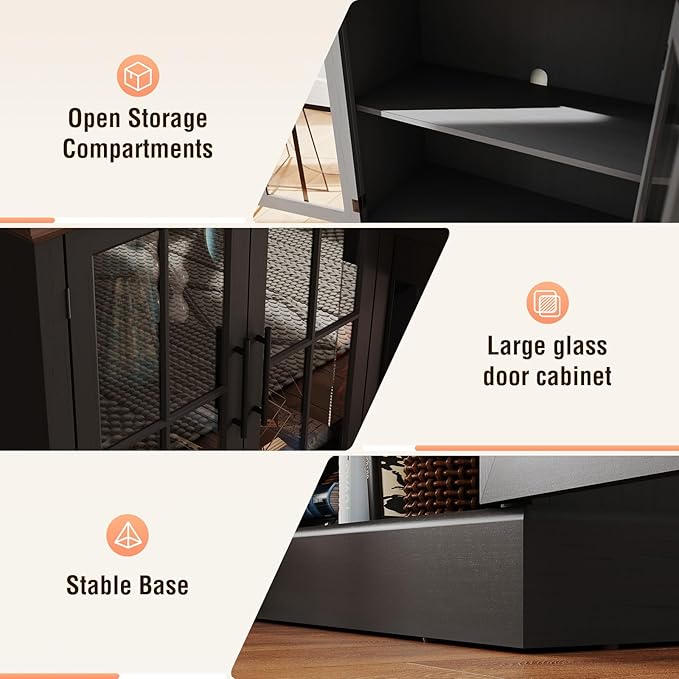 98" Farmhouse TV Stand with 36" Fireplace