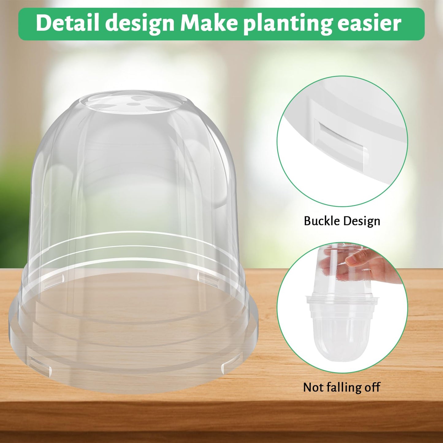 Bluepro 36 Packs 5/4/3.5 Inch Reinforced Clear Nursery Pots with Drainage Hole, Transparent Variety Pack Plastic Plant Pot Seedling Planter for Vegetable Propagation, Root Cutting, Seed Starting