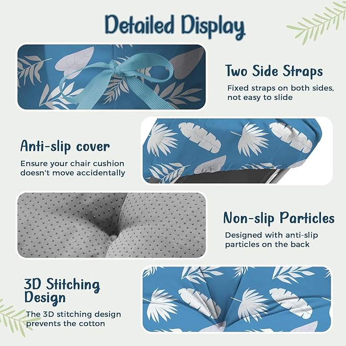 Outdoor Chaise Lounge Chair Cushion 75.1 x 22.8 x 4.7 Inches 100% Waterproof