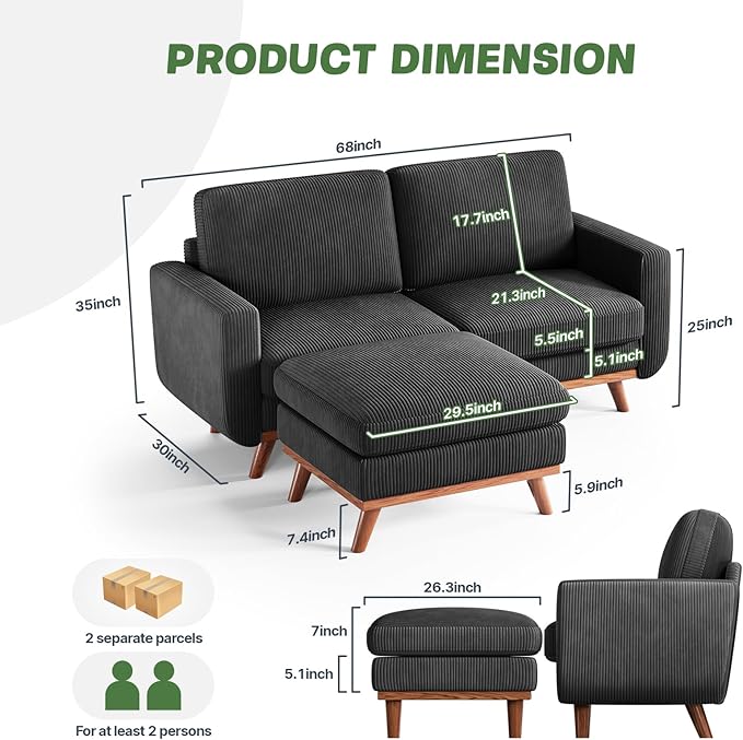 Vesgantti 68" Loveseat Sofa