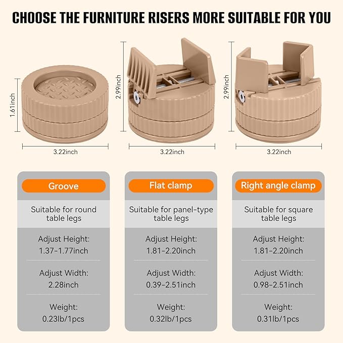 Adjustable Bed Risers 1 inch