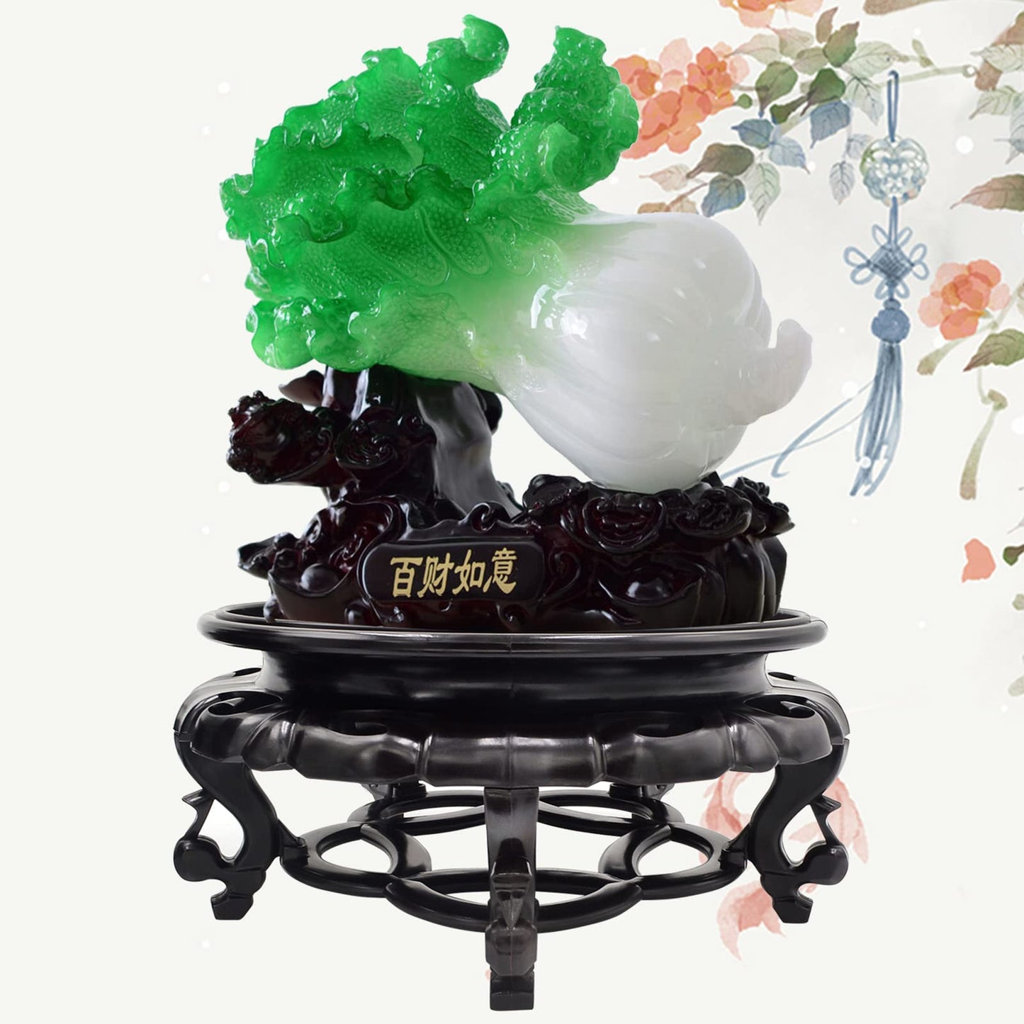 Fengshuibringluck Plant Stand Indoor Outdoor Sturdy Plastic Tradition Flowerpot Holder Display Holder Rack for Living Room Corner Balcony Office Lawn Patio Large Wood Plant (4.7in)
