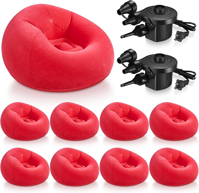 Realspring 6 9 12 Pcs Inflatable Bean Bag Chairs