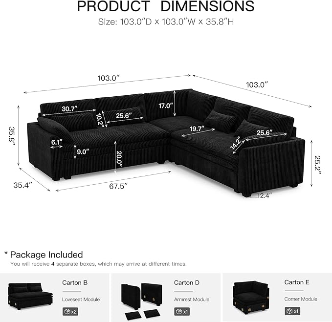 Belffin Large Modular Sectional Sofa
