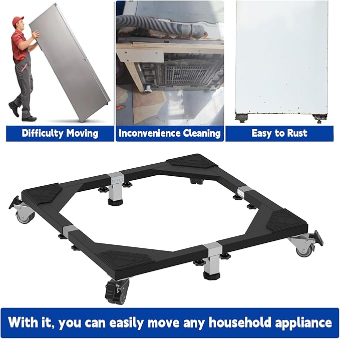Heavy Duty All Steel Fridge Stand Mobile Base