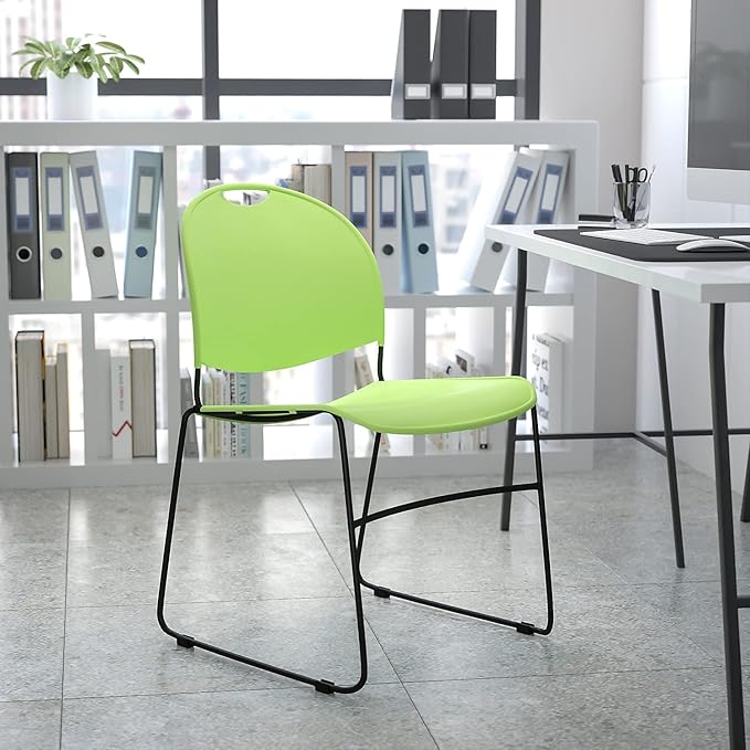 Flash Furniture HERCULES Series 880 lb. Capacity Green Ultra-Compact Stack Chair