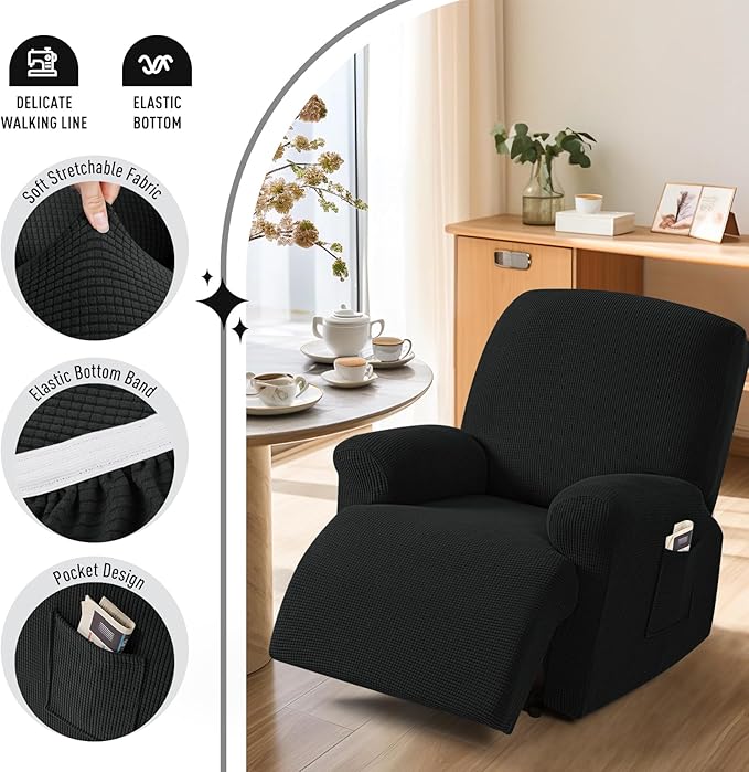 TAOCOCO Oversized Recliner Chair Covers, 1 Seater Streach Recliner Covers Soft