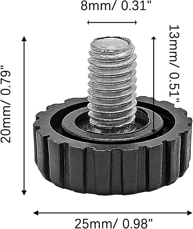 Zorfeter 30 Pcs Screw in Threaded Furniture Adjustable Levelers, M8 x 13mm