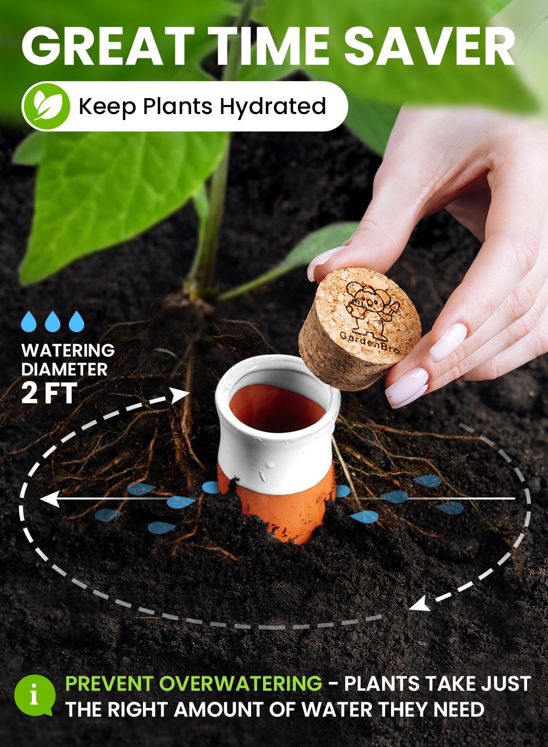 4 Pcs Ollas Terracotta Watering Pots Large - 14 Oz Self Watering Planter Insert Olla Watering System for 1-Week Easy to Refill - Clay Plant Watering Globes for Outdoor & Indoor Plants [4, White]