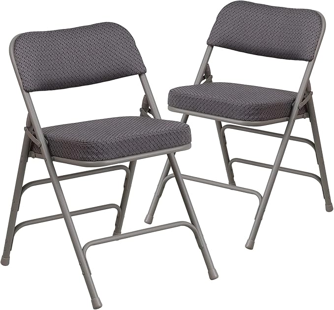 Flash Furniture 2 Pack HERCULES Series Premium Curved Triple Braced & Double