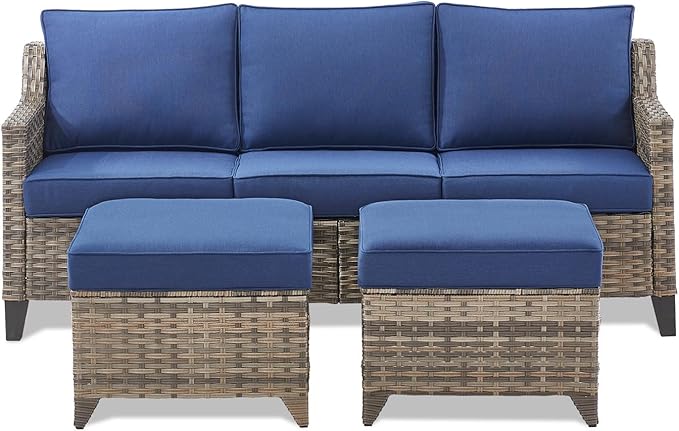 Buenhomino 3 Pieces Patio Furniture Sofa Set-Outdoor Wicker Patio Furniture