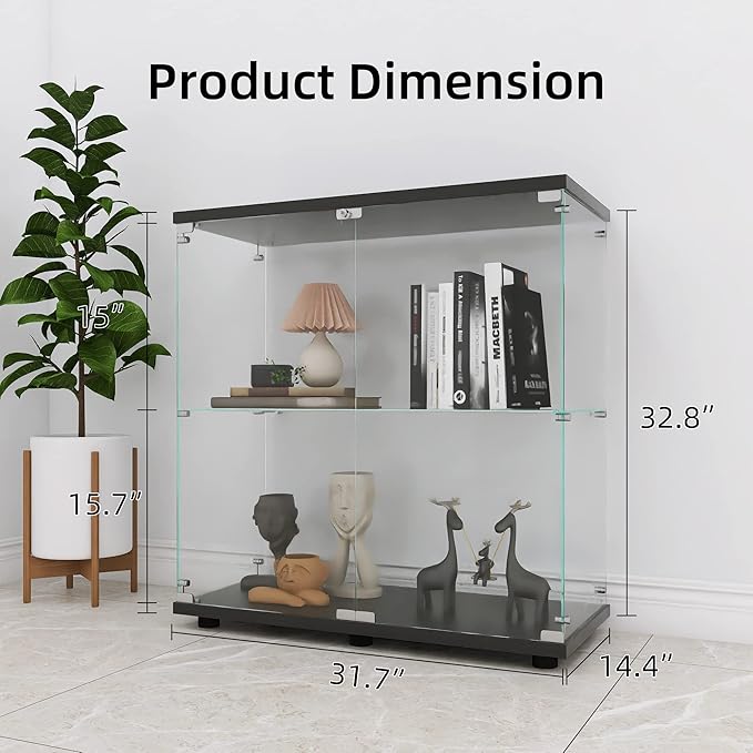 LFT HUIMEI2Y Glass Display Cabinet 2-Shelf