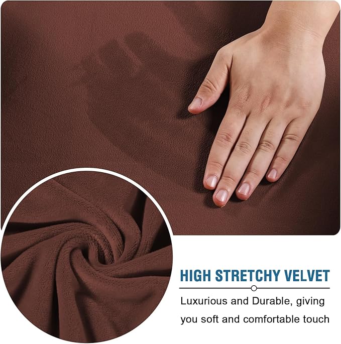 H.VERSAILTEX Rich Velvet Stretch 2 Piece Cover Chair Slipcover Sofa Cover