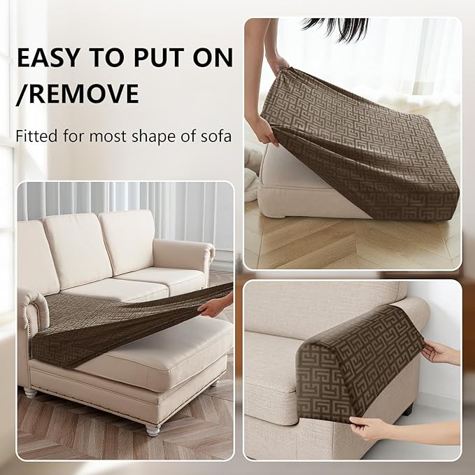 UNBBRRL 10 Pieces Stretch Sofa Cushion Covers
