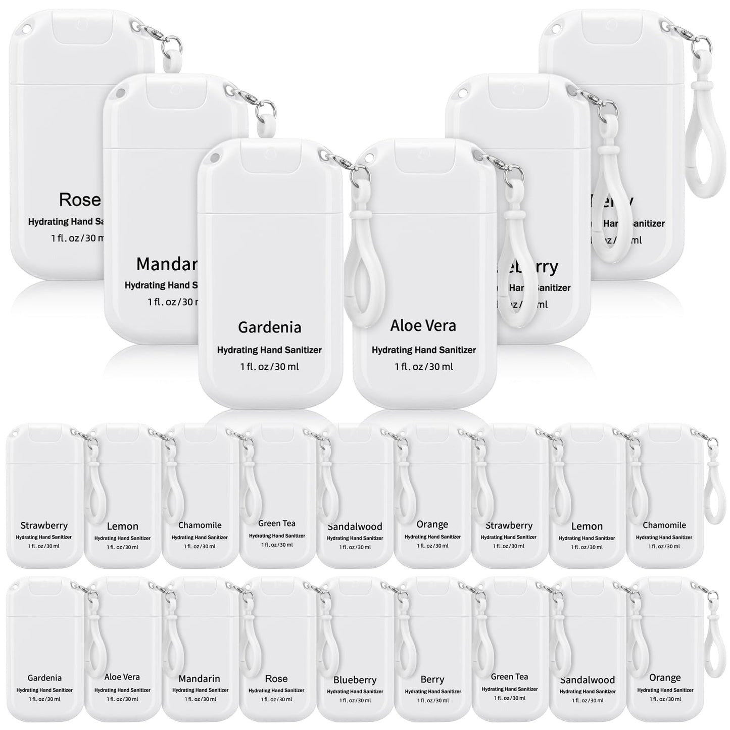 24 Pack Mini Hand Sanitizer Spray Keychain Thank You Hand Sanitizer Mist Travel Size Bulk Employee Appreciation Gift for Coworker Teacher Mother Scent Moisturizing Hydrating for Gym Purse Backpack