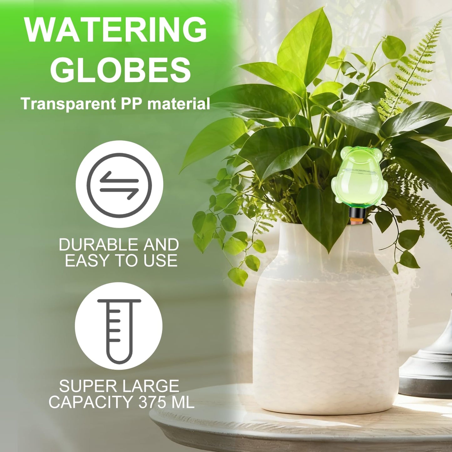 3Pcs Frog Plant Self Watering Globes for Indoor and Outdoor Plastic Water Bulbs Top Fill Plant Watering Globes Slow Release Terracotta Plant Watering Devices System for Plants, Green