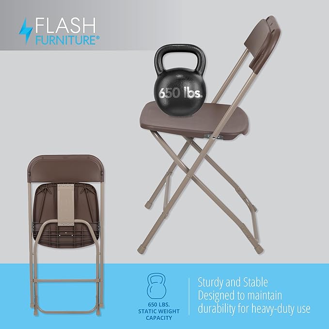 Flash Furniture Hercules Series Plastic Folding Chair Brown