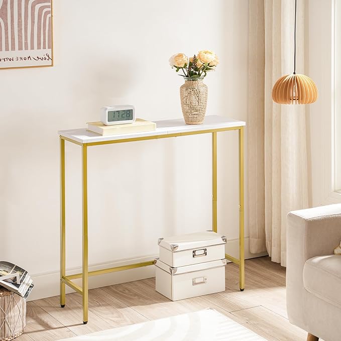 HOOBRO Narrow Console Table, 29.5" Small Entryway Table, Thin Sofa Table