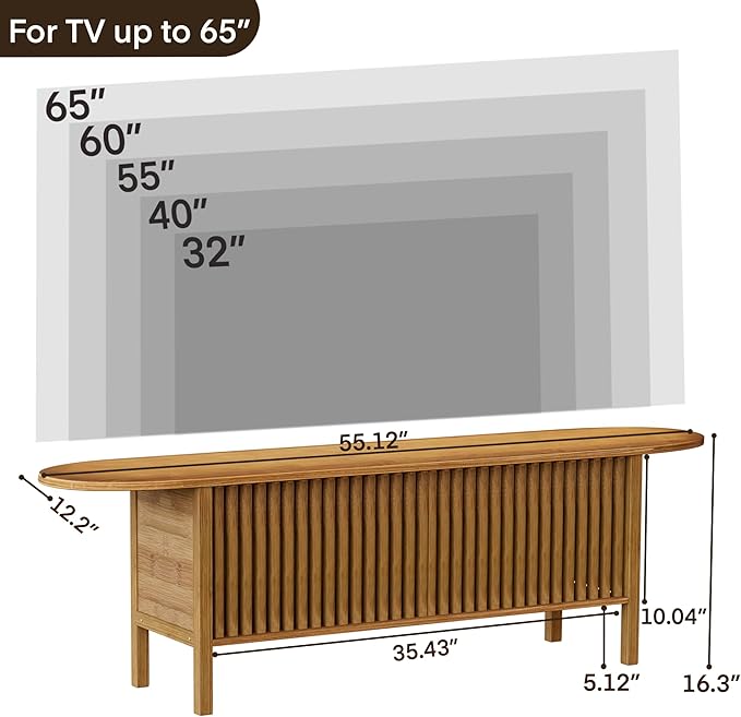 Bamboo TV Stand for TVs up to 65", Accent Entertainment Center