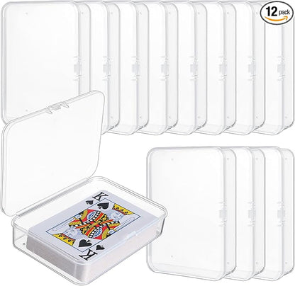 Playing Card Case Clear Card Deck Box Acrylic Playing Game Card Storage Holder Blank Business Card Organizer for Game Card Beads, Craft items, Coins, Jewelry Small Accessories (12)