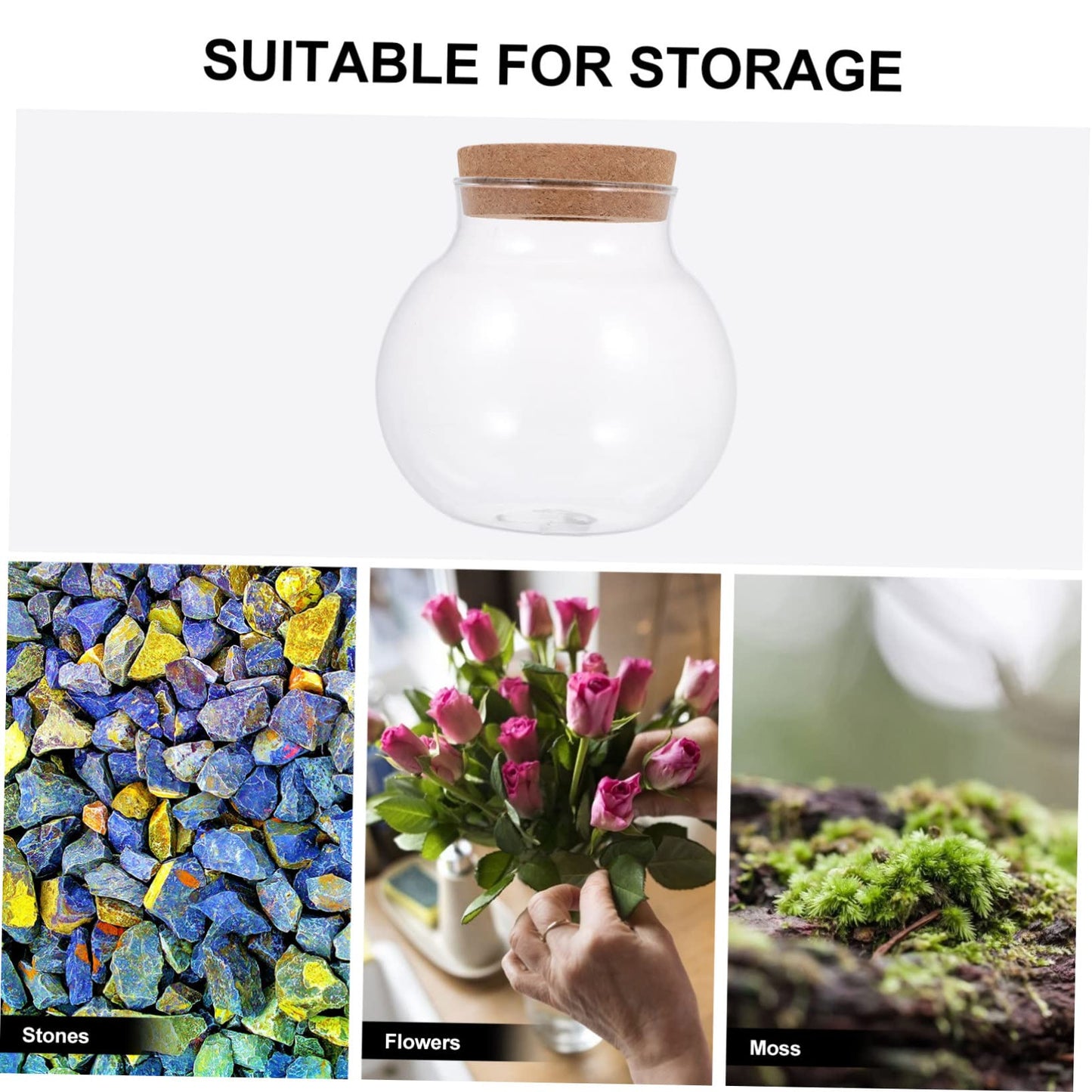 SEWOART Delicate Glass Terrarium Bottle for Moss Plants and Landscapes Decorative Desktop Ornament for Home Office Cafe Design Smooth for Easy Cleaning