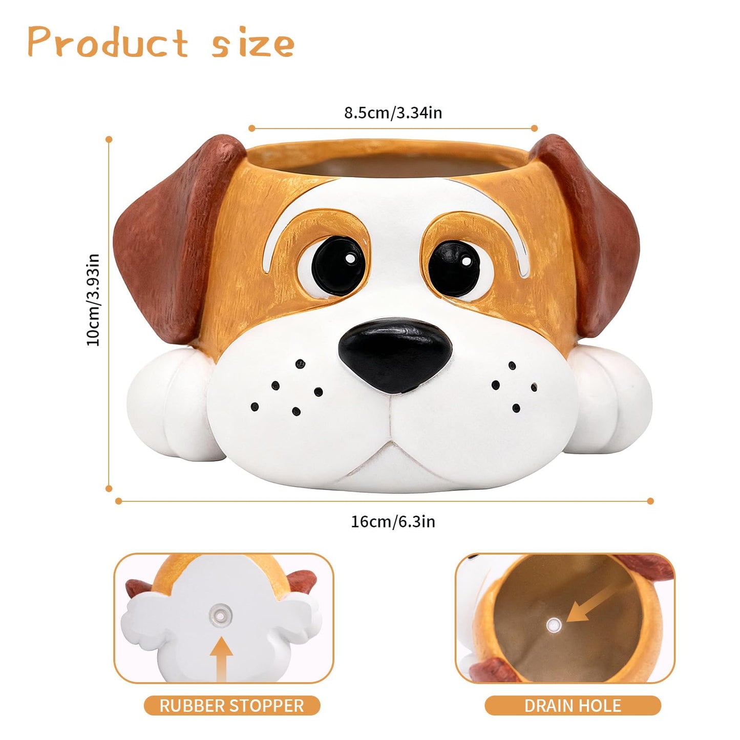 YOUOIVIA Cute Dog Planters for Indoor Outdoor Plants - Resin Animal Plant Pots for Home Office Decor - Funny Window Garden Flower Pot with Drainage Hole - Unique Succulent Pots Gift for Plant Lovers