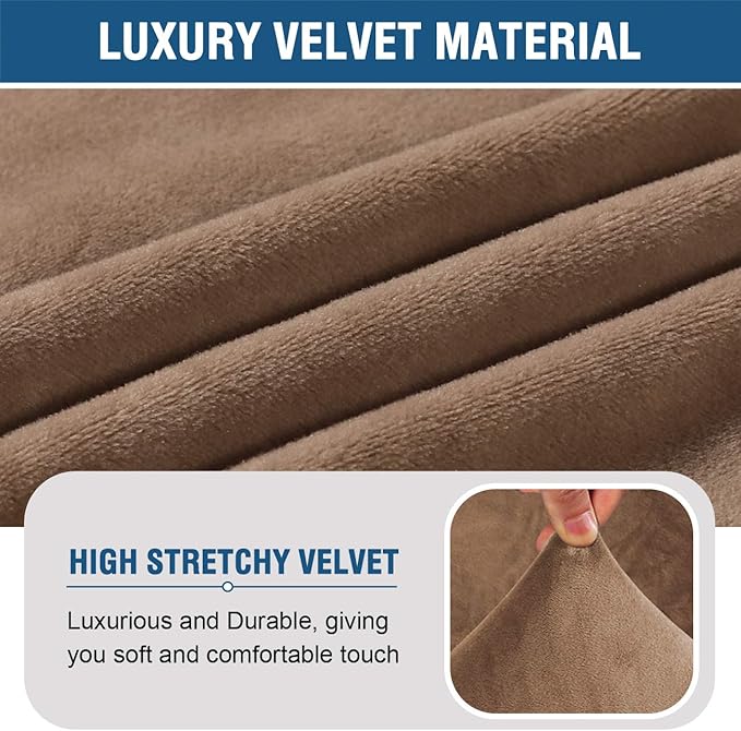 H.VERSAILTEX Armless Accent Chair Covers Thick Velvet Armless Chair Slipcovers