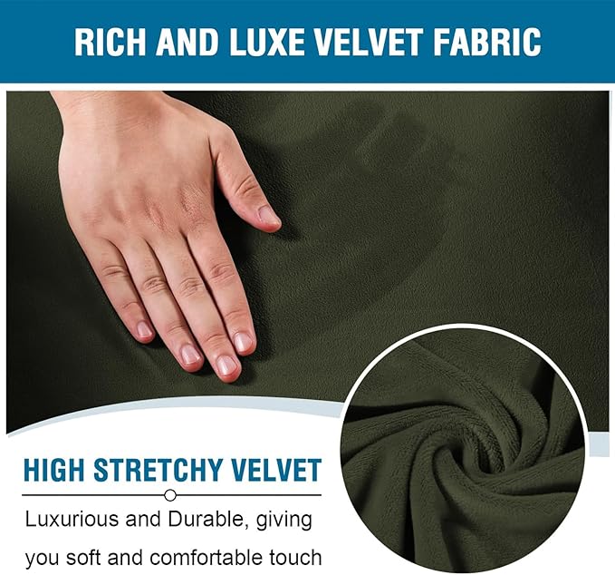 H.VERSAILTEX Velvet Stretch Recliner Couch Covers 4-Pieces Style Recliner Chair